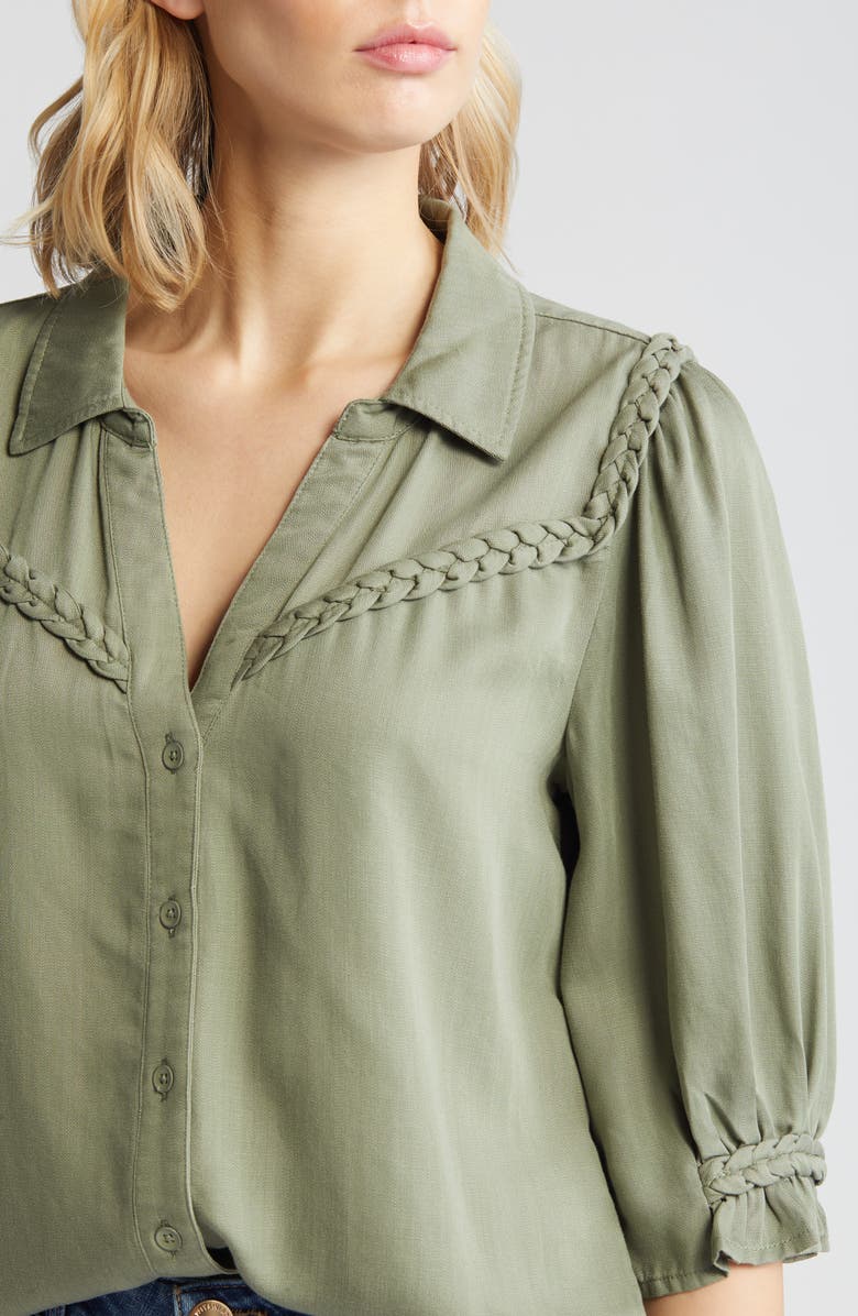 Wit & Wisdom Blouson Sleeve Western Button-Up Shirt, Alternate, color, Oregano