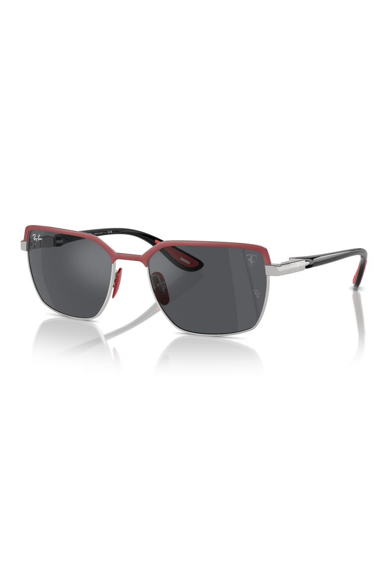 x Ferrari Scuderia 58mm Square Sunglasses, Alternate, color, DARK GREY