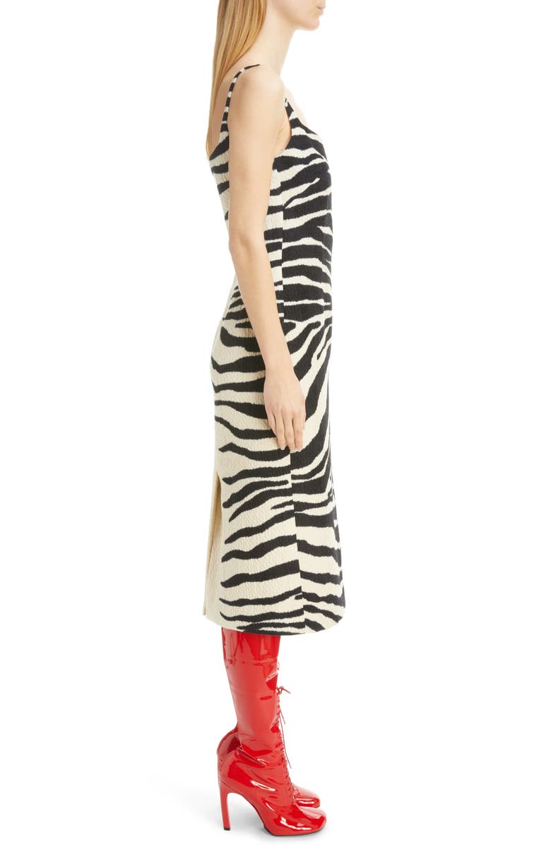 Dries Van Noten Dozz Zebra Print Sheath Dress, Alternate, color, 