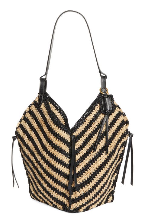 Tampa Stripe Raffia Tote