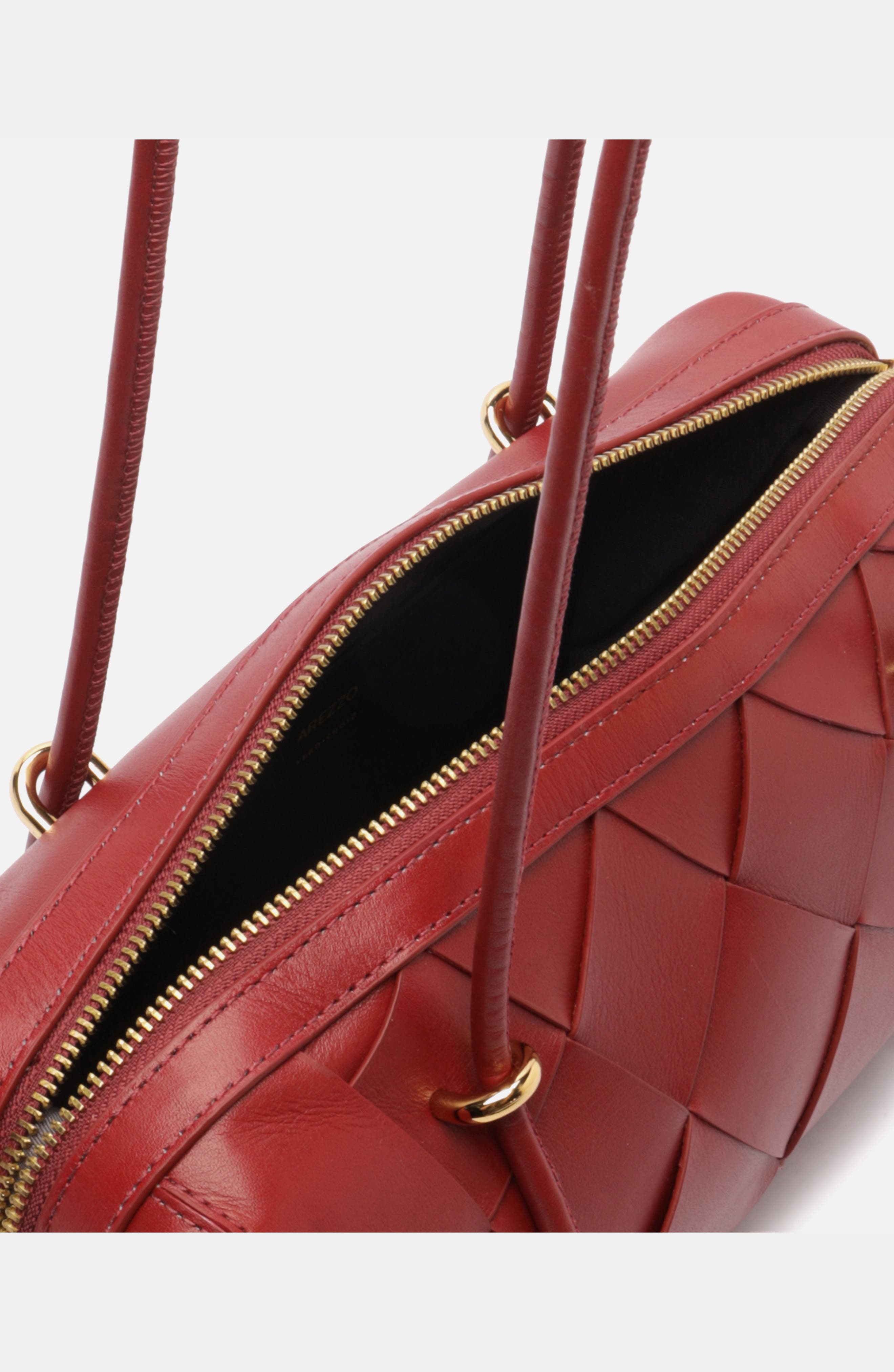 Sarah Medium Leather Shoulder Bag, Alternate, color, PASSION RED