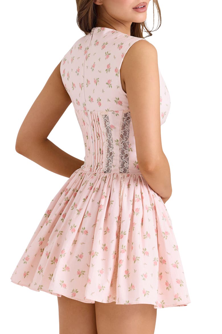 Carmel Floral Print Minidress, Alternate, color, PINK