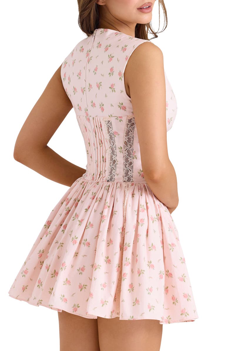 HOUSE OF CB Carmel Floral Print Minidress, Alternate, color, Pink