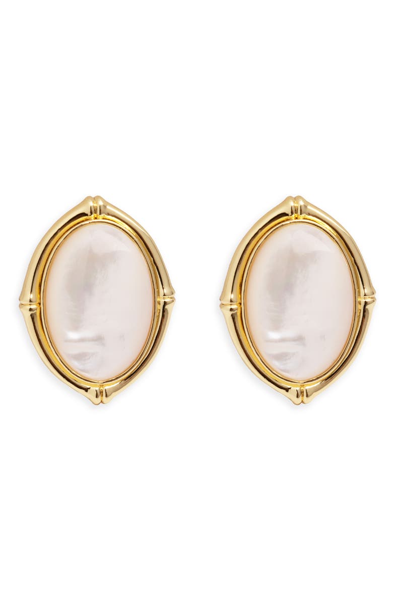 ARGENTO VIVO Mother-of-Pearl Shield Earrings, Main, color, Gold