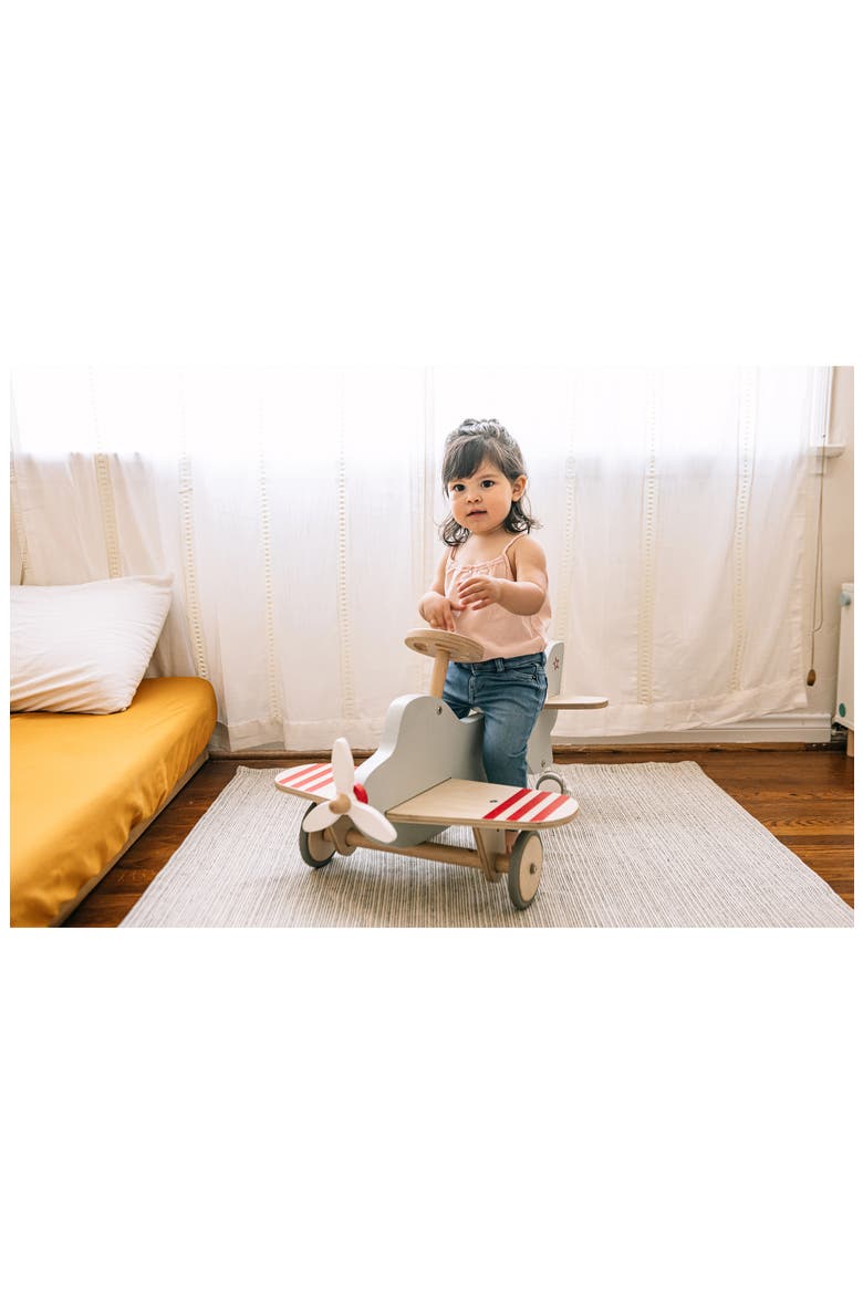 by Asweets Wood Airplane Rocker N Ride On, Main, color, NO COLOR