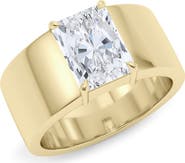 HauteCarat Radiant Cut Cigar Lab Created Diamond Ring