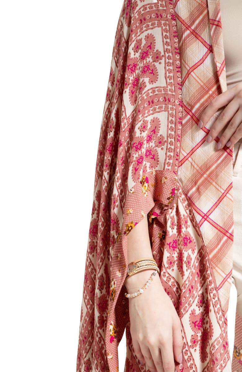 SAACHI Paisley Patchwork Drape Duster, Alternate, color, Ivory