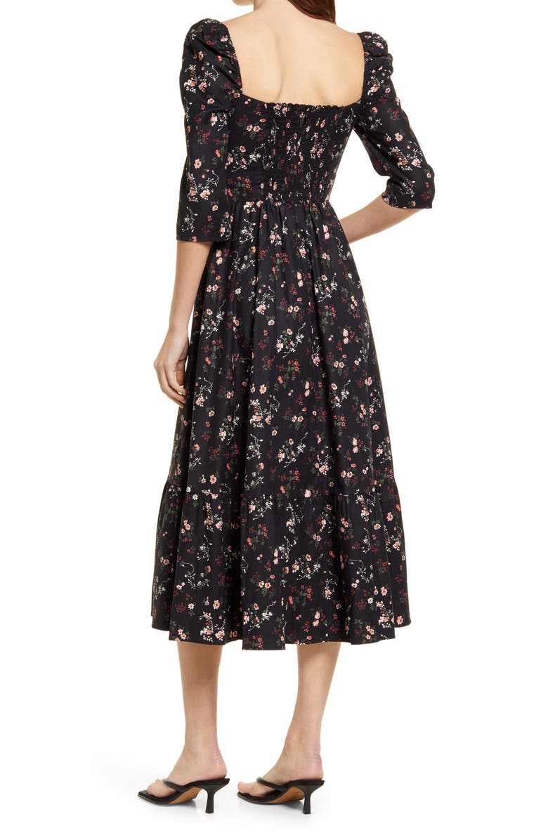 Reformation Cyprus Organic Cotton Blend Short Sleeve Dress, Alternate, color, 