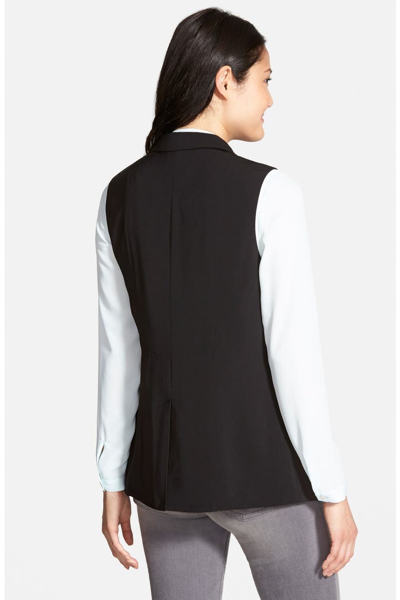 Shawl Collar Vest, Alternate, color, BLACK