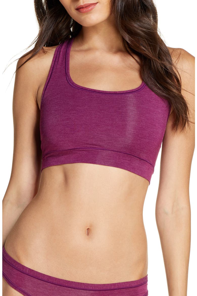 b. tempt'd by Wacoal Future Foundation Racerback Bralette, Main, color, PLUM CASPIA