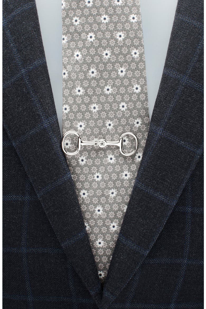 Horse Bit Tie Bar, Alternate, color, SILVER