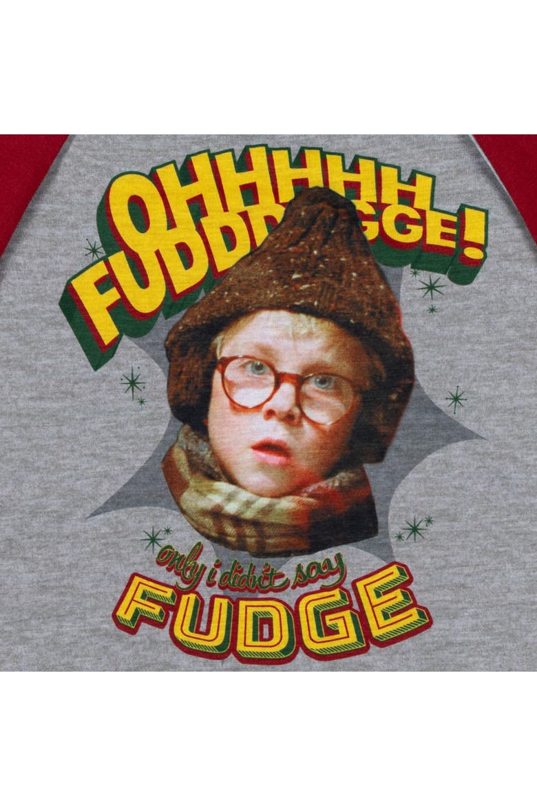 Ralphie Parker Pajama Shirt and Pants Set, Alternate, color, Ralphie Red Grey