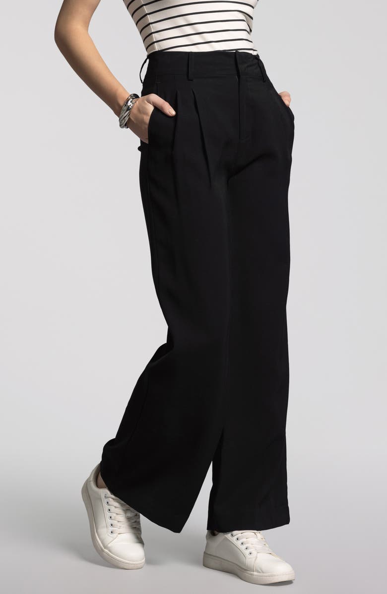 WEEKEND LOS ANGELES Lacy Straight Leg Pants, Alternate, color, Black