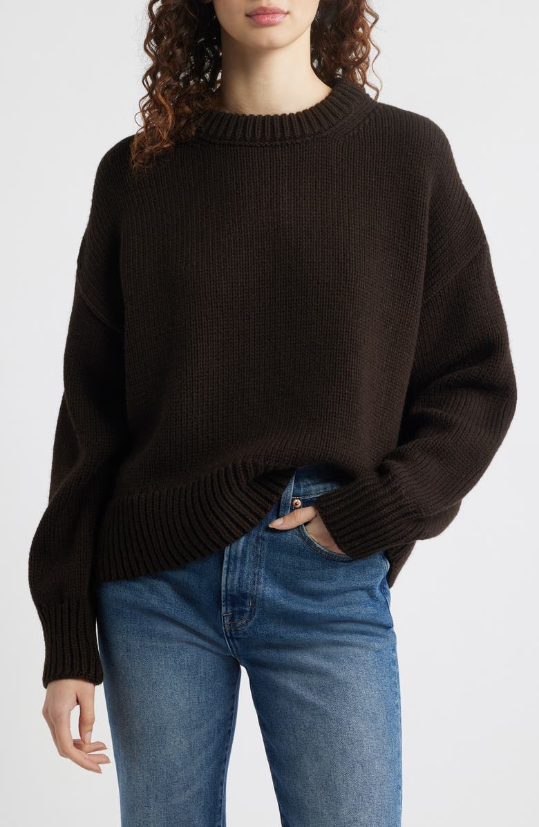 MANGO Chunky Knit Sweater, Main, color, Brown