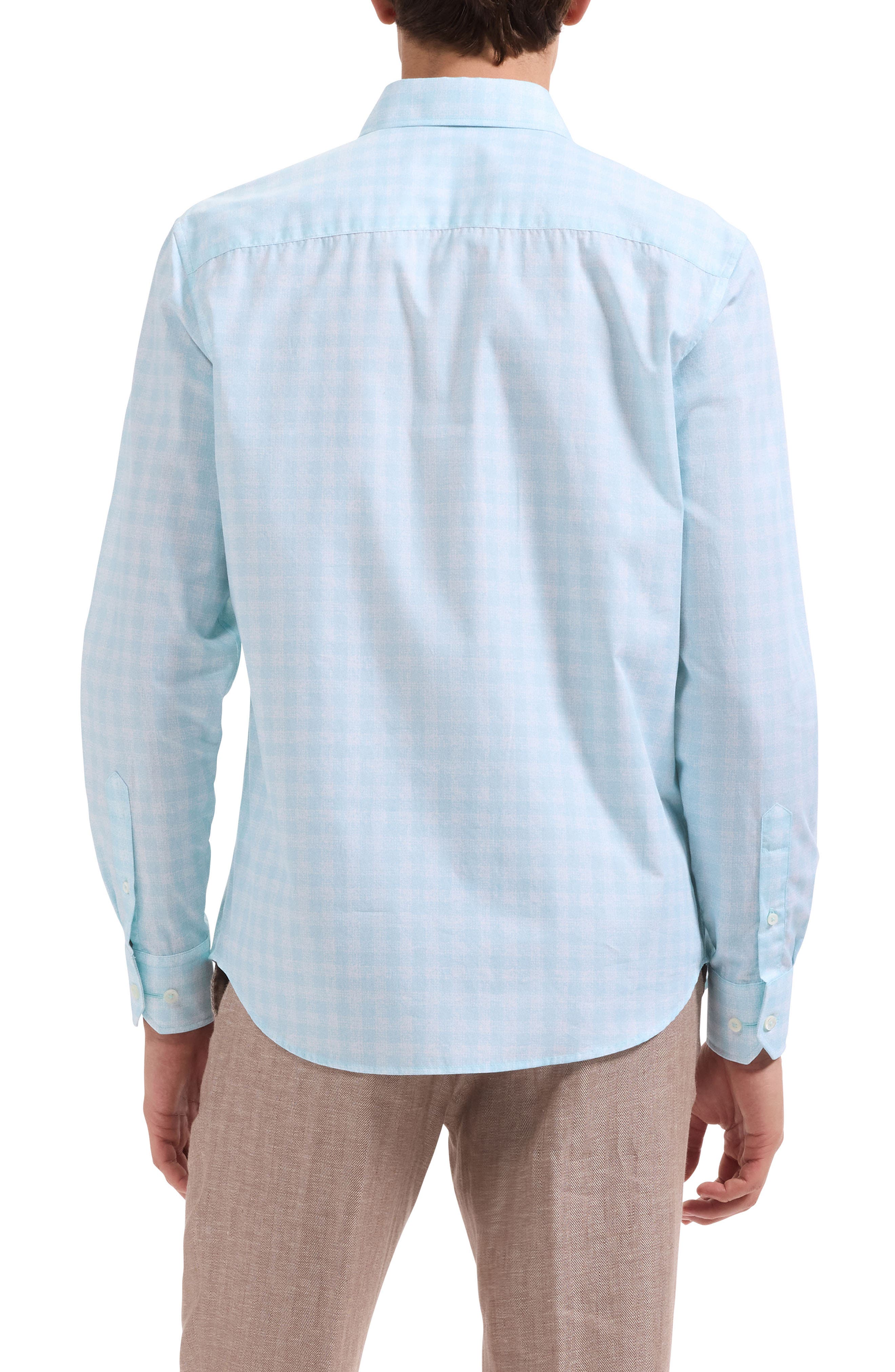 Julian Shaped Fit Check Cotton Button-Up Shirt - image 2