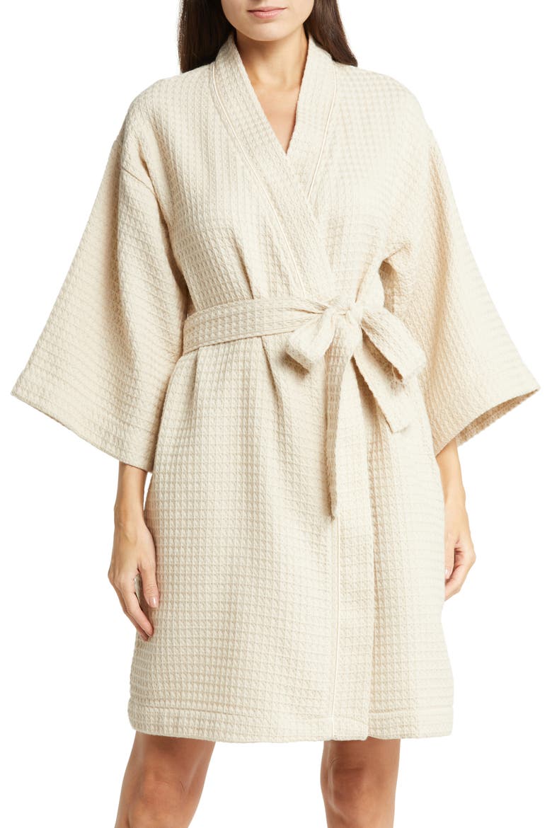 Women's Everyday Waffle Robe, Main, color, BEIGE OATMEAL