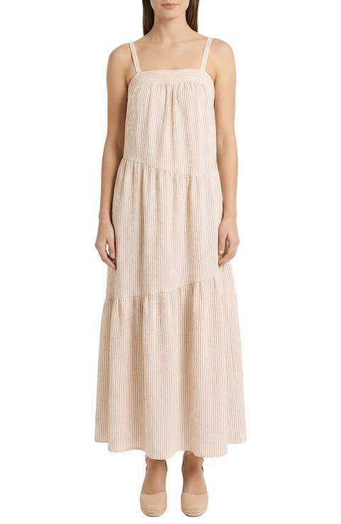 Stripe Tiered Maxi Dress