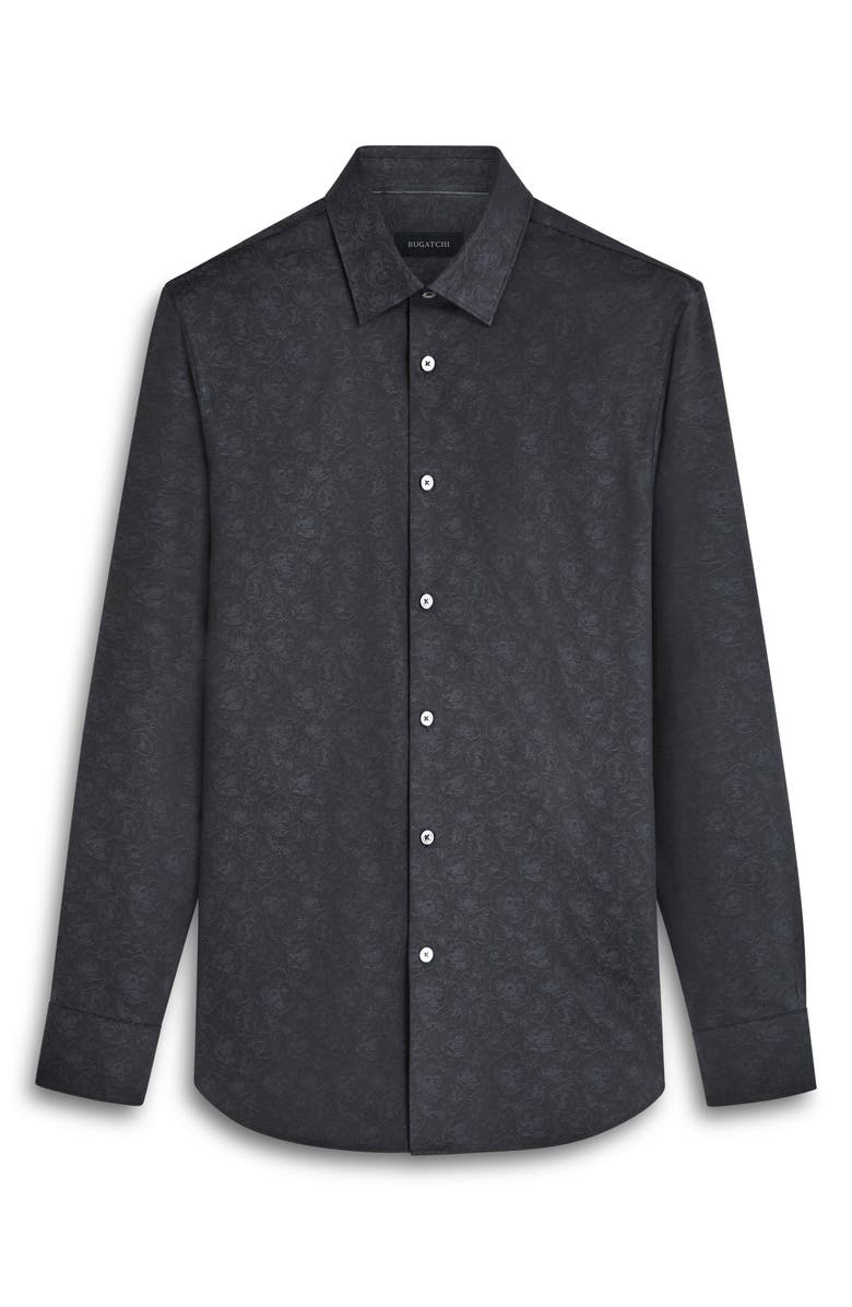 Bugatchi Julian Shaped Fit Print Button-Up Shirt, Alternate, color,