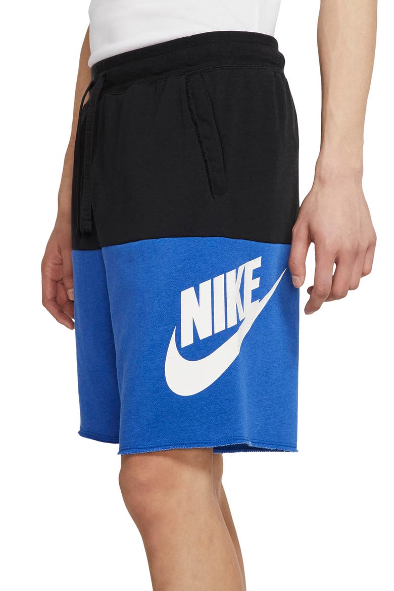 Sportswear Alumni Shorts, Alternate, color, BLACK/ GAME ROYAL/ WHITE