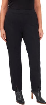 CeCe Slit Hem Ponte Straight Leg Pants
