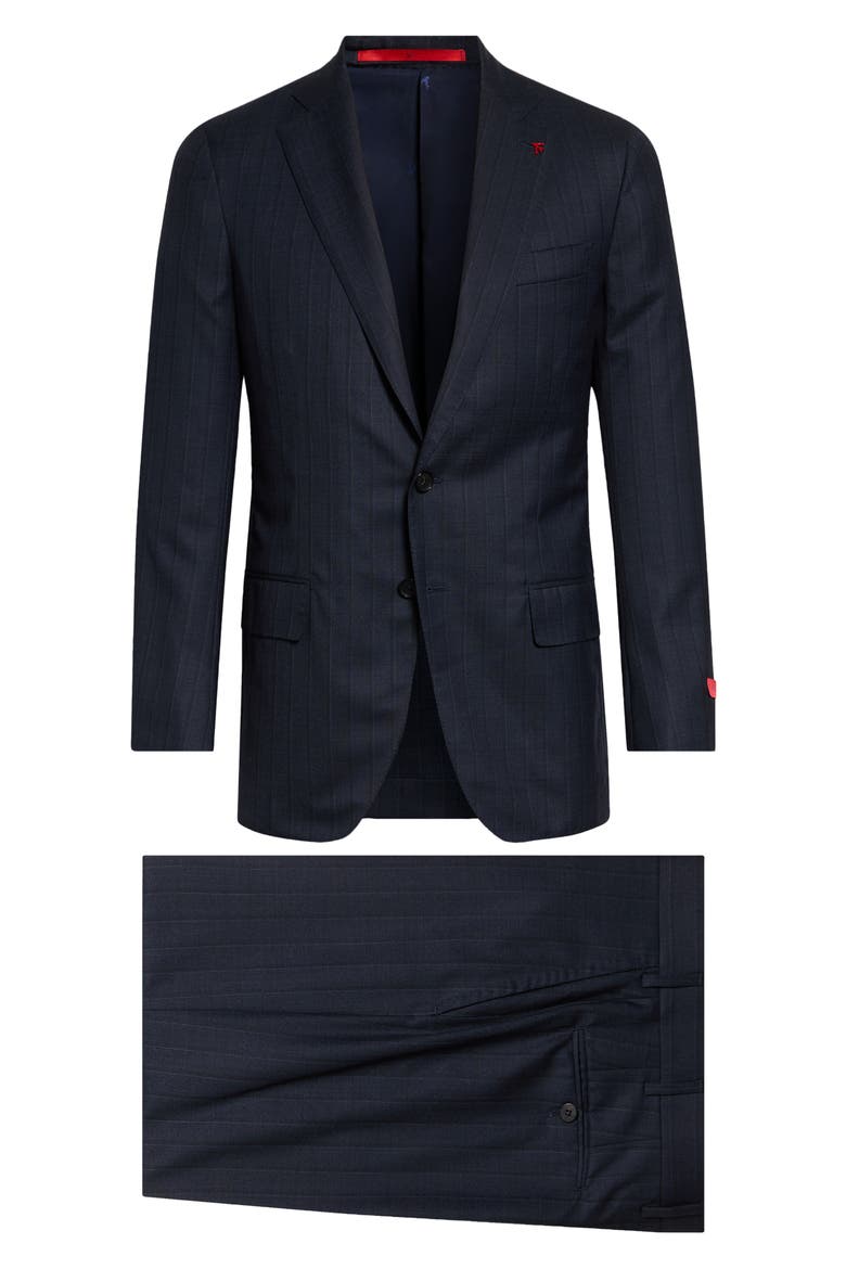 Delain Pinstripe Wool Suit, Main, color, NAVY 810