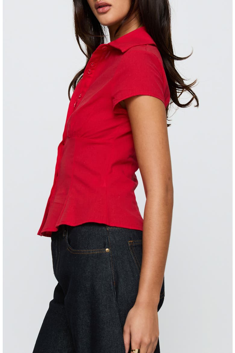 Cottesloe Front Button Shirt, Alternate, color, RED
