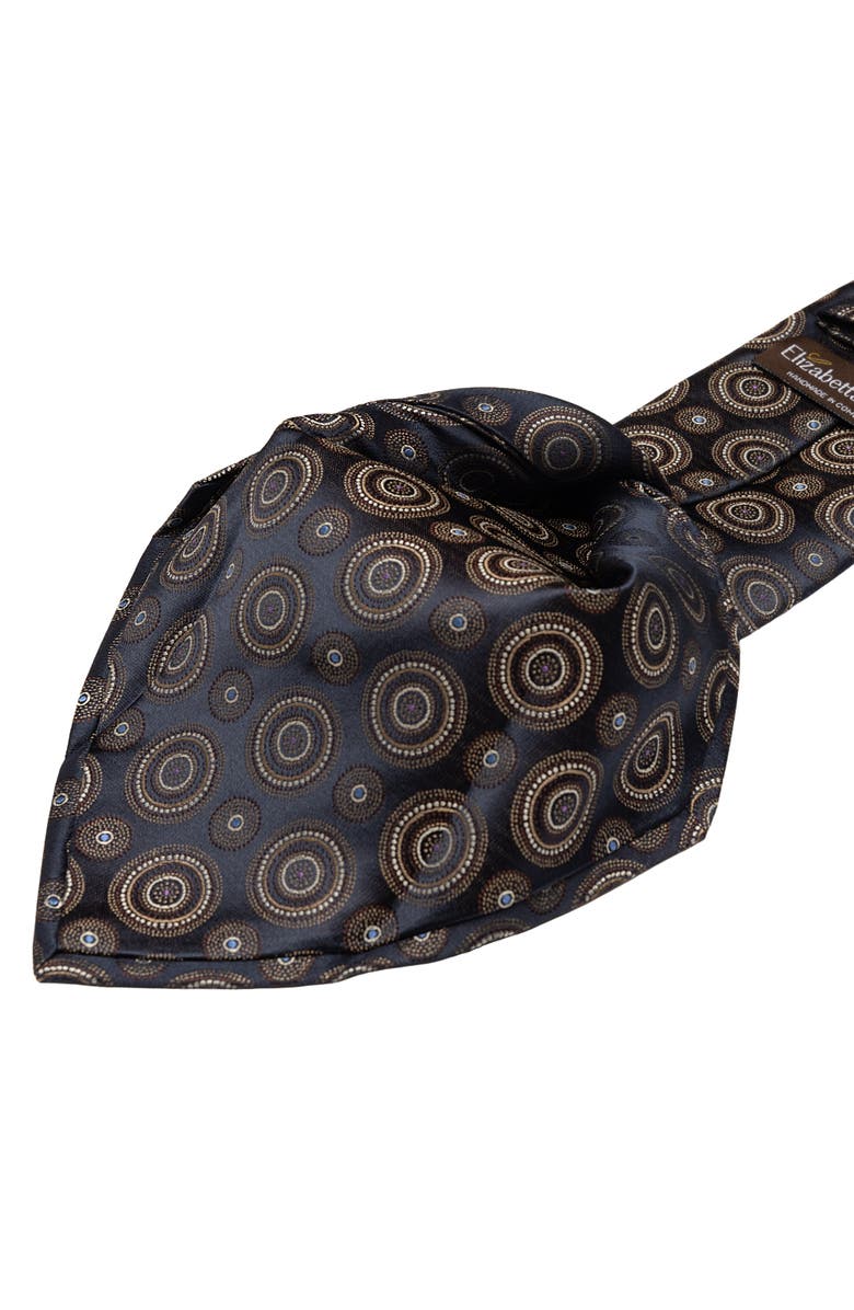 Elizabetta Cefalù - Extra Long Silk Jacquard Tie for Men, Alternate, color, Navy And Brown