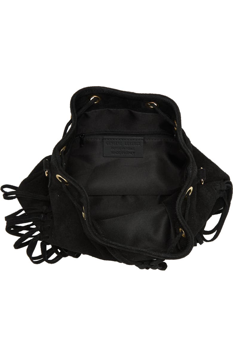 MASSIMO CASTELLO Fringe Suede Bucket Bag, Alternate, color,