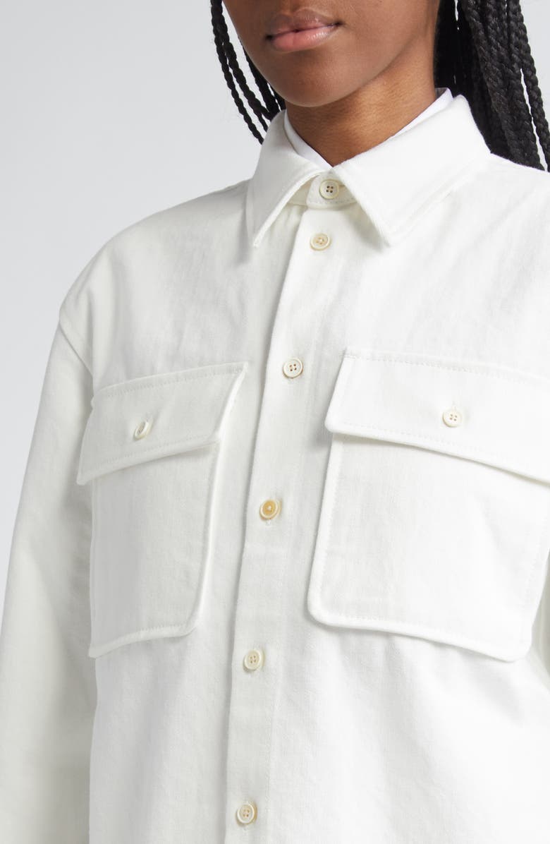 Jil Sander Oversize Denim Worker Shirt, Alternate, color, Porcelain