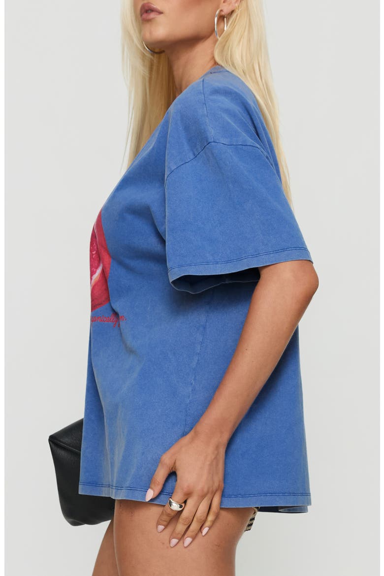 Linsay Pomegranate Oversize Cotton Graphic T-Shirt, Alternate, color, BLUE / POMEGRANATE