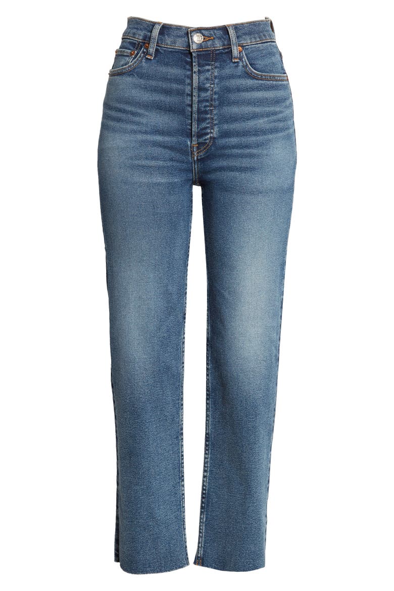 '70s High Waist Ankle Stovepipe Jeans, Alternate, color, TRUE INDIGO