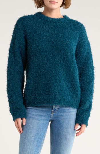 Leith Oversize Eyelash Knit Sweater In Blue
