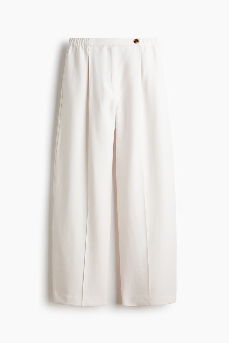 Crease-leg Barrel Trousers, Alternate, color, Cream