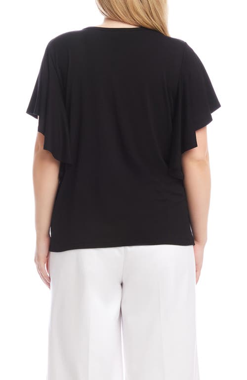 Karen Kane Flutter Sleeve Drape Front Jersey Top