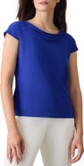 KASPER Cap Sleeve Cowl Neck Top