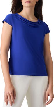 KASPER Cap Sleeve Cowl Neck Top