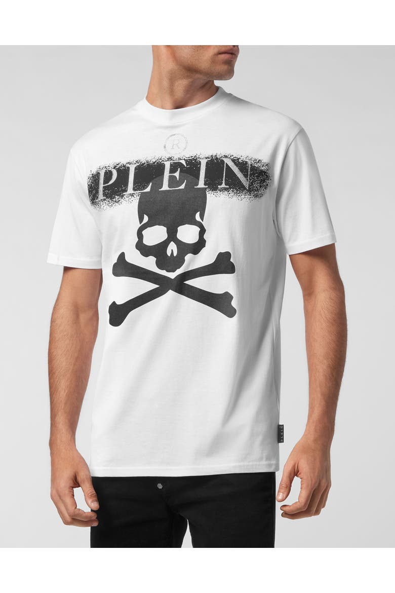T-Shirt Round Neck Redefined Men, Main, color, white/black