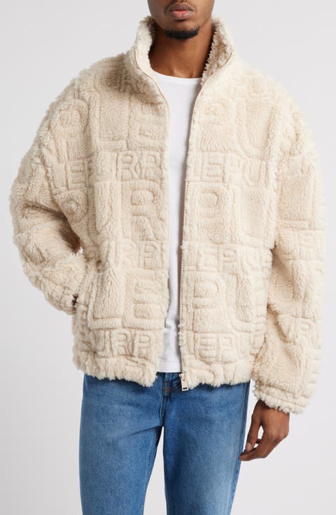 Wordmark Repeat High Pile Fleece Jacket