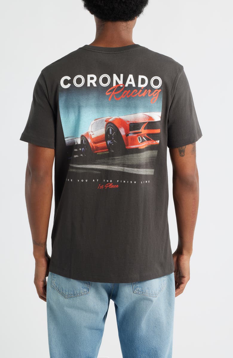 The Forecast Agency Coronado Racing Cotton Graphic T-Shirt, Alternate, color, Pirate Black