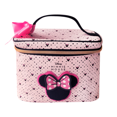 Minnie Mouse Cosmetic Train Case - Faux Saffiano Leather