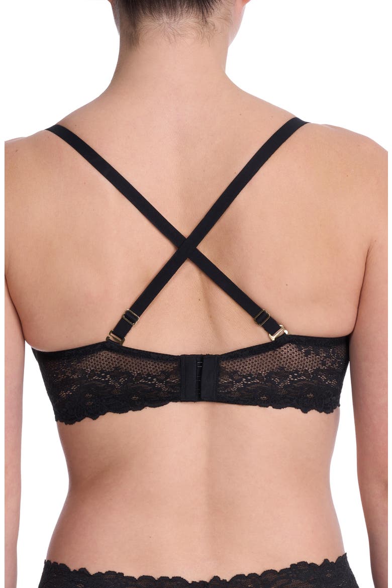 Heavenly Lace Convertible Balconette Bra, Alternate, color, BLACK