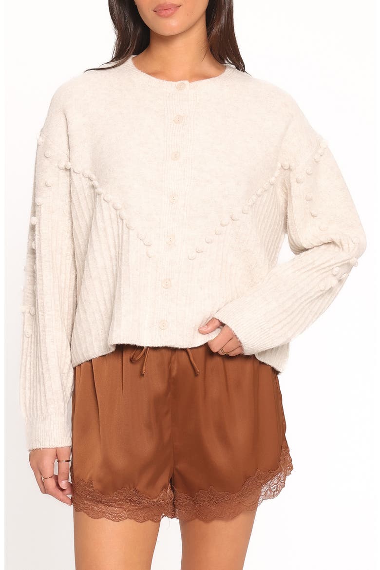 Tiziana Bobble Cardigan, Main, color, OATMEAL