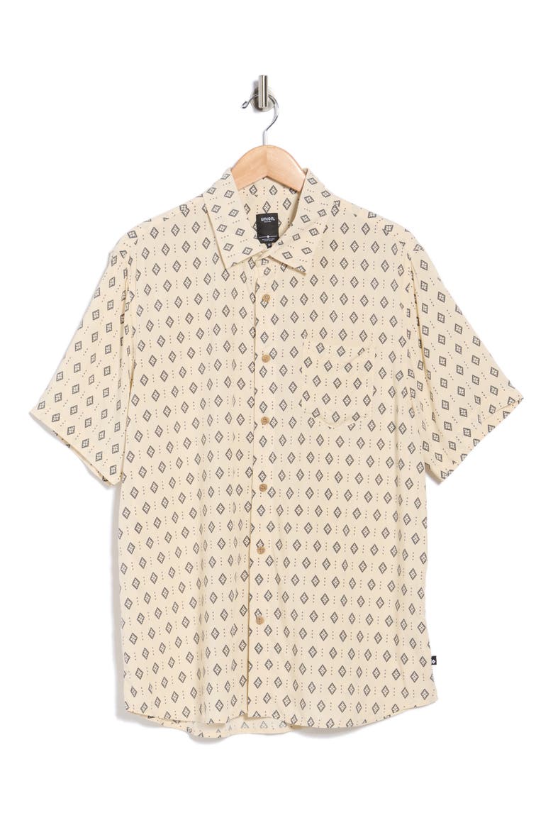 Venice Relaxed Fit Short Sleeve Button-Up Shirt, Alternate, color, CREAM
