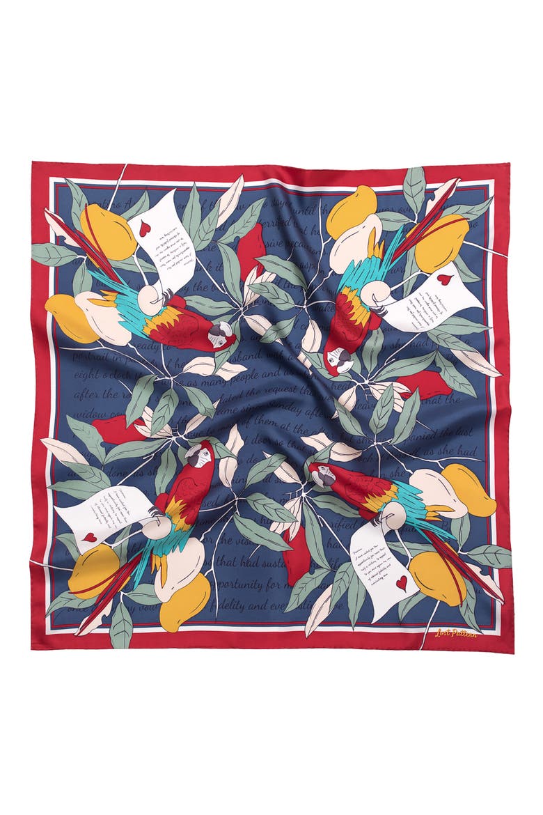 El Amor Silk Bandana, Alternate, color, RED