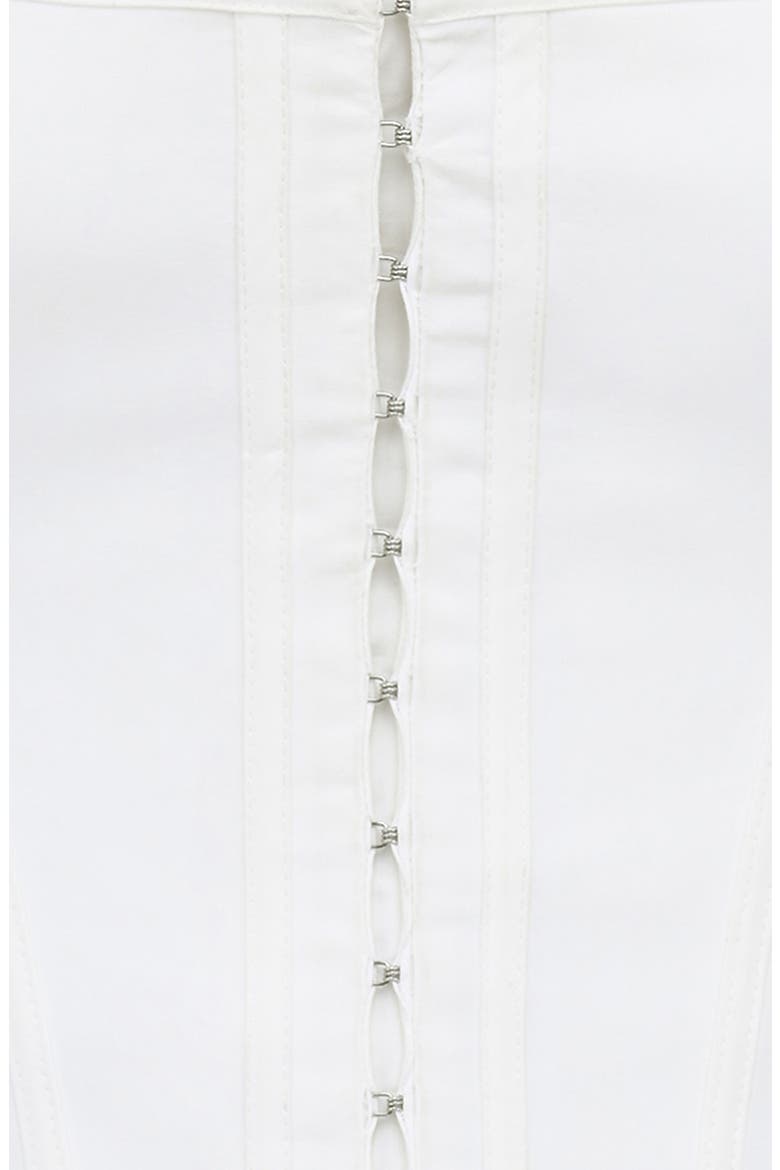 Kikki Bow Crop Lace-Up Stretch Cotton Twill Corset Top (Women