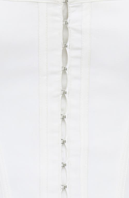 House Of Cb Kikki Bow Crop Lace-up Stretch Cotton Twill Corset Top
