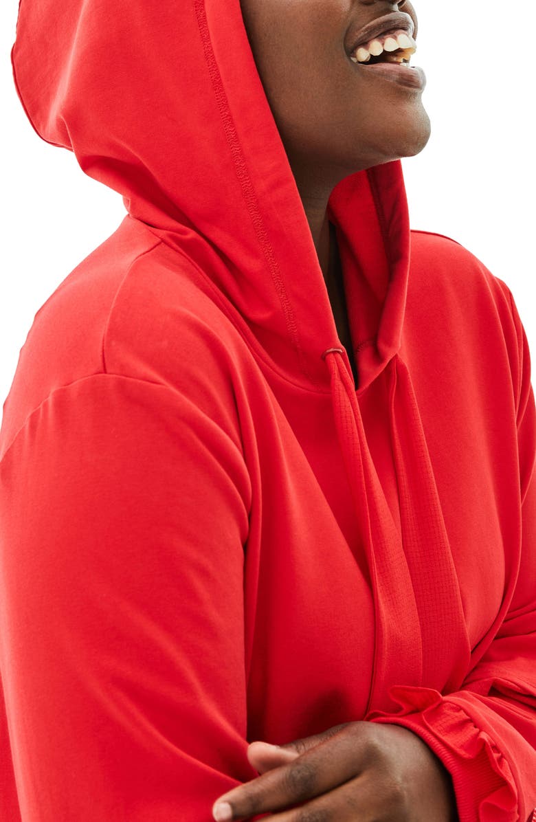 ELVI The Snapdragon Ruffle Sleeve Hoodie Dress, Alternate, color, 