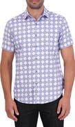 Robert Graham Geo Print Short Sleeve Cotton Button-Up Shirt