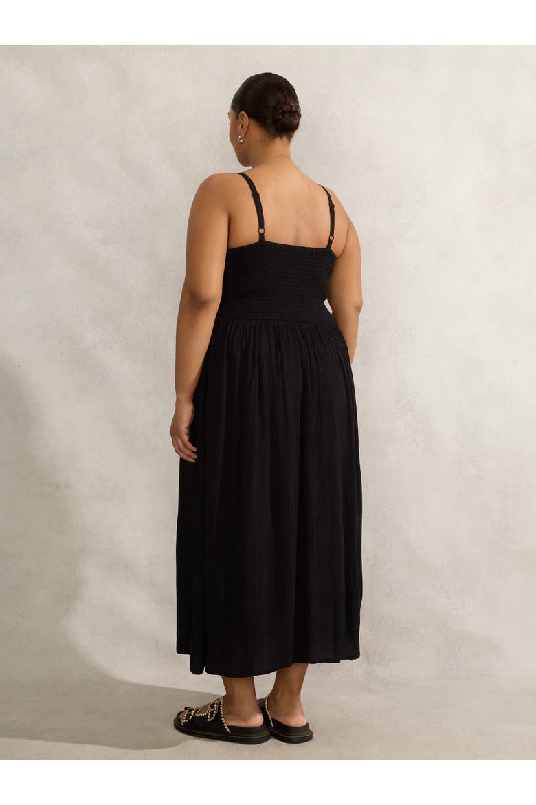 Crinkled Crochet Dress, Alternate, color, Black