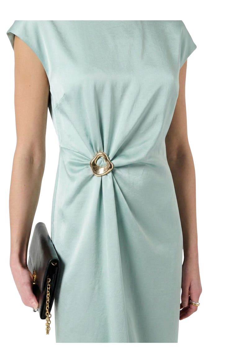 Rialya Buckle Detail Midi Dress, Alternate, color, Water Green